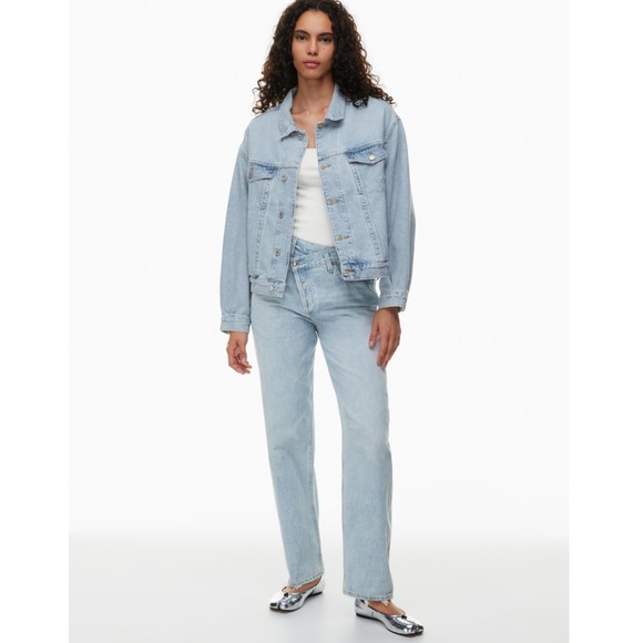 AGOLDE | “SUBURBIA” CRISS CROSS UPSIZED LIGHT BLUE JEANS DENIM RELAXED - Picture 8 of 14